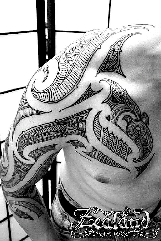 Maori tattoo full sleeve right arm - Zealand Tattoo