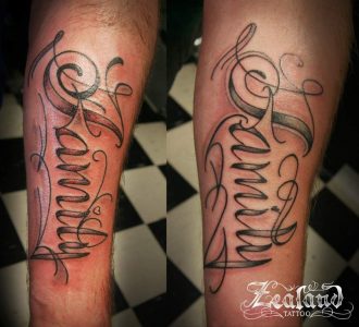 Lettering Tattoo Gallery - Zealand Tattoo