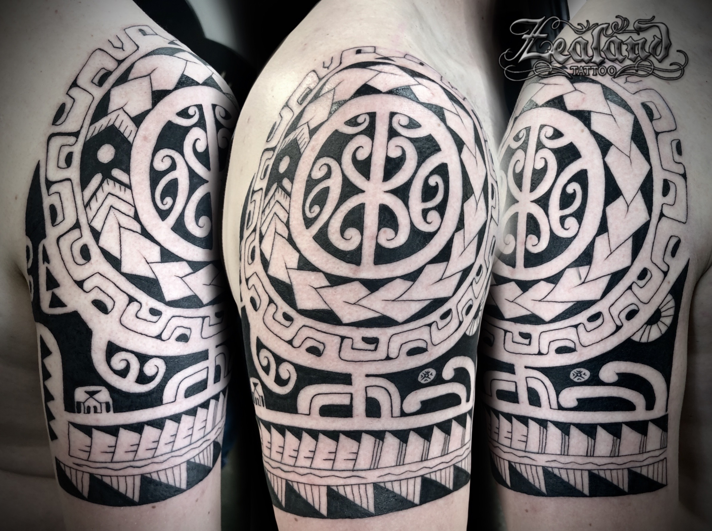 Polynesian Leg Sleeve Tattoo